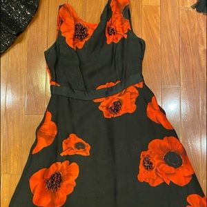 Black dress with red flowers